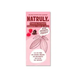 NATRULY Tablette Chocolat Framboise et Nibs de Cacao BIO 85 g