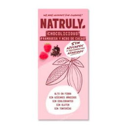 NATRULY Tablette Chocolat Framboise et Nibs de Cacao BIO 85 g