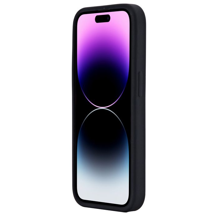 eSTUFF Coque magnétique INFINITE ROME pour iPhone 15 Pro - Silicone, 81% matériaux recyclés, protection chute 2 m, compatible MagSafe - Noir