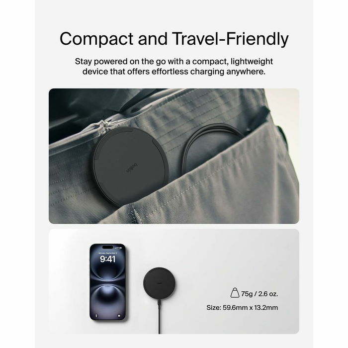 Chargeur sans fil Belkin WIA012HQBK Noir 15 W