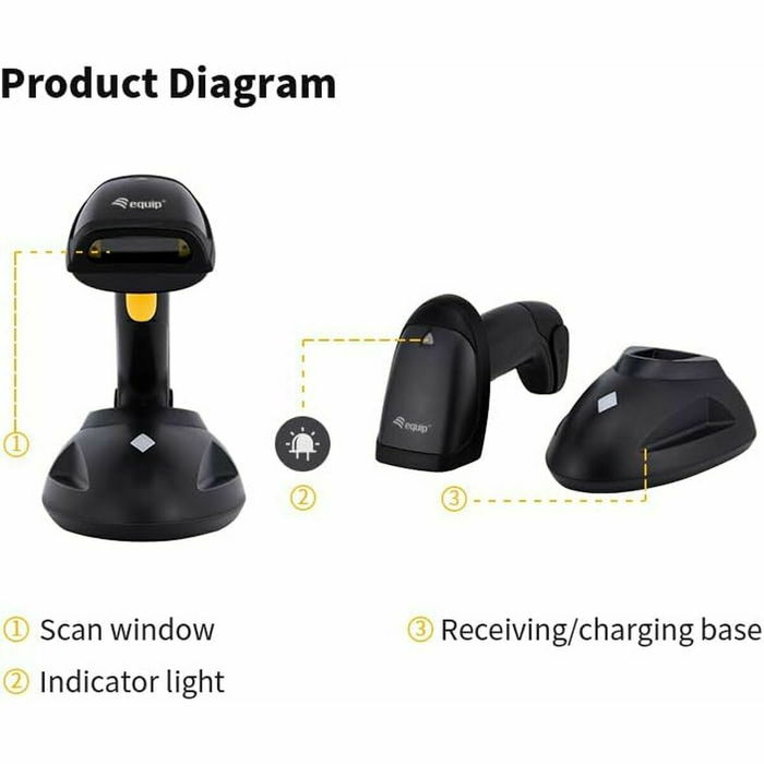 Lecteur de Codes Barres Equip 35102507101 Noir Lecteur de Codes Barres Equip 35102507101 Noir