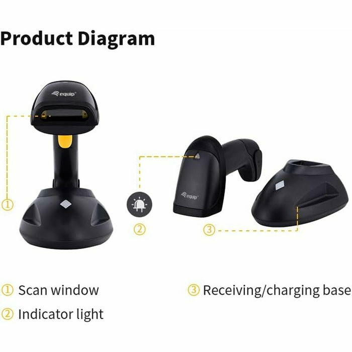 Lecteur de Codes Barres Equip 35102507101 Noir Lecteur de Codes Barres Equip 35102507101 Noir