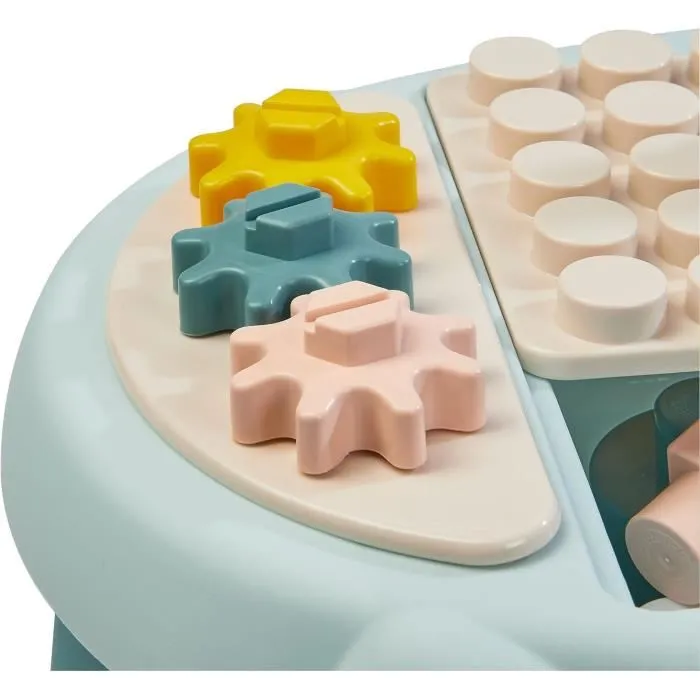 Ecoiffier 7917 Table d'éveil avec 11 briques, 4 formes, 3 engrenages et 3 plaques de jeu - Jouet éducatif pour bébé