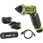 Ryobi Tournevis 4V USB Lithium RSD4-120TA2 avec batterie 2Ah et chargeur