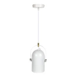 Ainsley - Làmpara Colgante SKD-P2000-W - Luminaire Suspendu Moderne en Métal et PVC, Blanc - Éclairage Direct pour Salle à Manger ou Chambre d'Enfant
