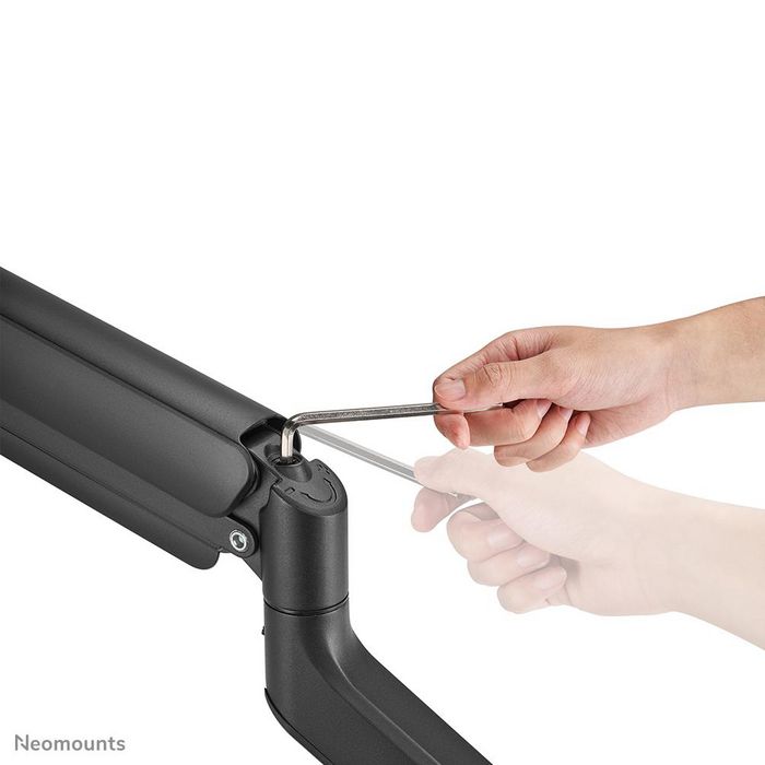 Neomounts DS70PLUS-450BL1 Support de bureau à mouvement complet VESA 100x100 pour écrans incurvés ultra-larges 17" à 49" (18 kg) avec vérin à gaz - Noir