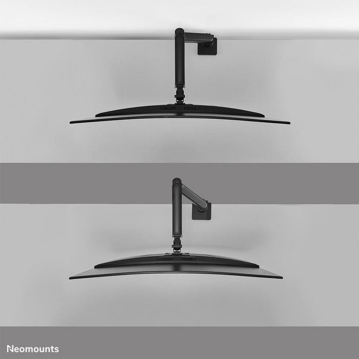 Neomounts DS70PLUS-450BL1 Support de bureau à mouvement complet VESA 100x100 pour écrans incurvés ultra-larges 17" à 49" (18 kg) avec vérin à gaz - Noir