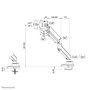 Neomounts DS70PLUS-450BL1 Support de bureau à mouvement complet VESA 100x100 pour écrans incurvés ultra-larges 17" à 49" (18 kg) avec vérin à gaz - Noir
