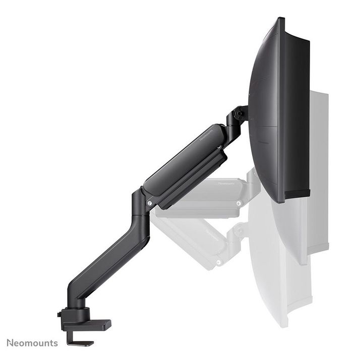 Neomounts DS70PLUS-450BL1 Support de bureau à mouvement complet VESA 100x100 pour écrans incurvés ultra-larges 17" à 49" (18 kg) avec vérin à gaz - Noir