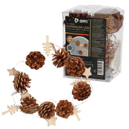 GSC Evolution Guirlande LED étoiles, pommes de pin et arbres 1m Lumière chaude