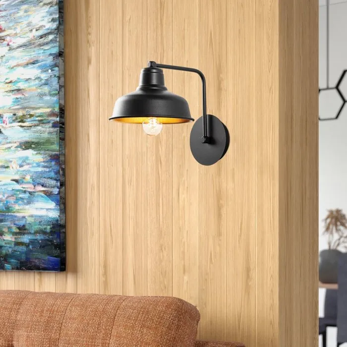 Applique murale Black en métal noir style industriel Applique murale Black en métal noir style industriel