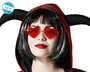 Gafas de déguisement démoniaques rouges avec cornes - Lunettes accessoire Halloween ou soirée d'horreur