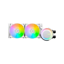 MSI MAG CoreLiquid E240 White Kit de Refroidissement Liquide CPU, 240mm, Ventilateurs 120mm aRGB, PWM, Socket Intel/AMD