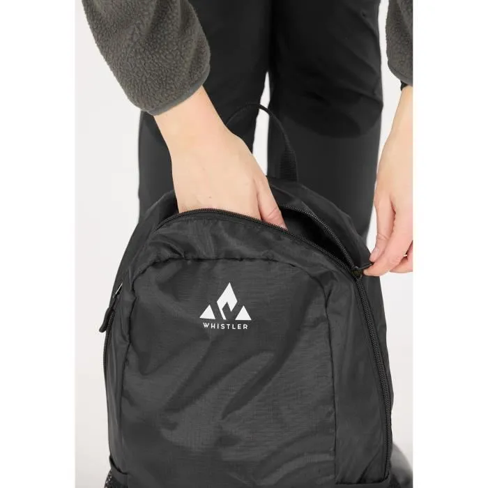 Whistler Sac à dos pliable Wrangell 17L, sac de sport noir avec poches latérales en mesh, bretelles réglables