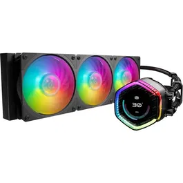 Cooler Master MasterLiquid 360 ION - Refroidissement liquide AIO 360 mm avec écran LCD IPS 2.1" - Compatible Intel LGA 115x/1200/1700 et AMD AM4/AM5 - Ventilateurs ARGB PWM