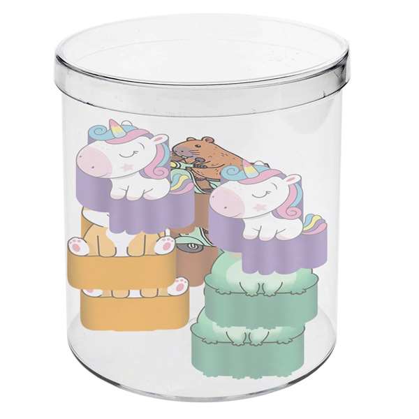 Karactermania Oh My Pop! Gommes effaçables décorées, pack de 12, personnages en plastique ABS, boîte cubique, à partir de 3 ans
