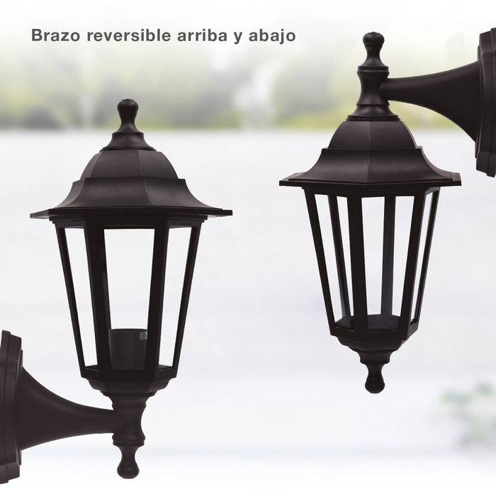 GSC Evolution Lanterne de jardin bras réversible Série Bagan E27 IP44 Negro GSC Evolution Lanterne de jardin bras réversible Série Bagan E27 IP44 Negro