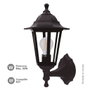 GSC Evolution Lanterne de jardin bras réversible Série Bagan E27 IP44 Negro