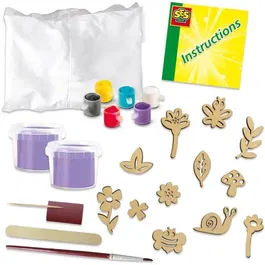 Ses Creative Kit Loisirs Créatifs - Moulage et Peinture en Relief Thème Botanique pour Carreaux de Plâtre, Modèle Unique à partir de 5 Ans