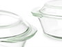 Vivalto Set de 3 Casseroles en Borosilicate Transparent 700 ml, 1 L et 1,5 L 24x14x21 cm (Set de 4)