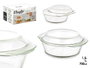 Vivalto Set de 3 Casseroles en Borosilicate Transparent 700 ml, 1 L et 1,5 L 24x14x21 cm (Set de 4)