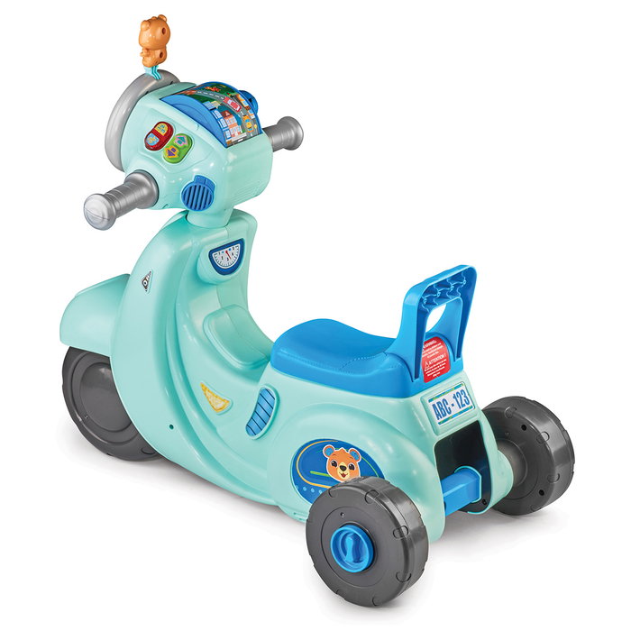 V-Tech Scooter De Paseo 2 En 1, Moto Interactive 2 en 1 Andador et Montador avec Sons et Apprentissage, Azul, Référence 80-572377