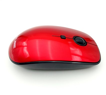ELBE RT-111 Souris sans fil rouge ambidextre avec batterie incluse et récepteur USB nano, DPI ajustable (800/1200/1600) pour ordinateur portable et télétravail