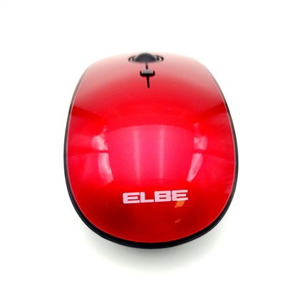 ELBE RT-111 Souris sans fil rouge ambidextre avec batterie incluse et récepteur USB nano, DPI ajustable (800/1200/1600) pour ordinateur portable et télétravail