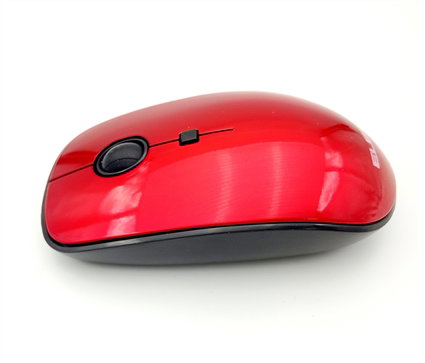 ELBE RT-111 Souris sans fil rouge ambidextre avec batterie incluse et récepteur USB nano, DPI ajustable (800/1200/1600) pour ordinateur portable et télétravail