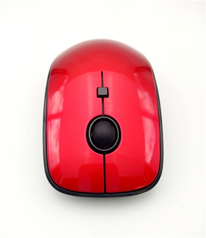 ELBE RT-111 Souris sans fil rouge ambidextre avec batterie incluse et récepteur USB nano, DPI ajustable (800/1200/1600) pour ordinateur portable et télétravail