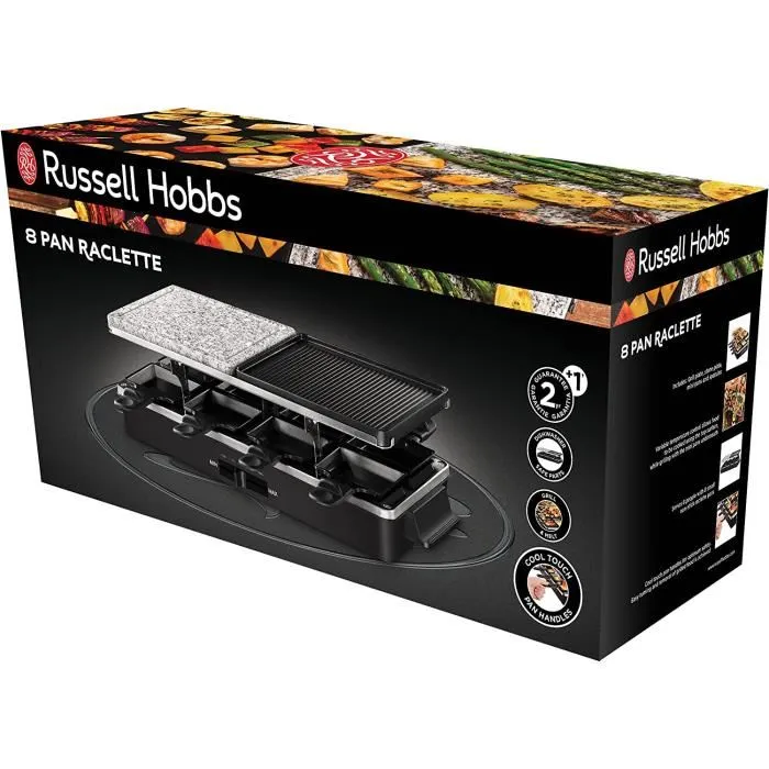 Russell Hobbs Multi Raclette 3-en-1 - Appareil à raclette, pierre de cuisson et grill réversible - 1400W - Jusqu'à 8 personnes - Référence 26280-56 Russell Hobbs Multi Raclette 3-en-1 - Appareil à raclette, pierre de cuisson et grill réversible - 1400W - Jusqu'à 8 personnes - Référence 26280-56