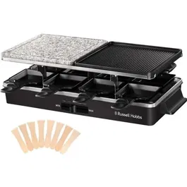 Russell Hobbs Multi Raclette 3-en-1 - Appareil à raclette, pierre de cuisson et grill réversible - 1400W - Jusqu'à 8 personnes - Référence 26280-56