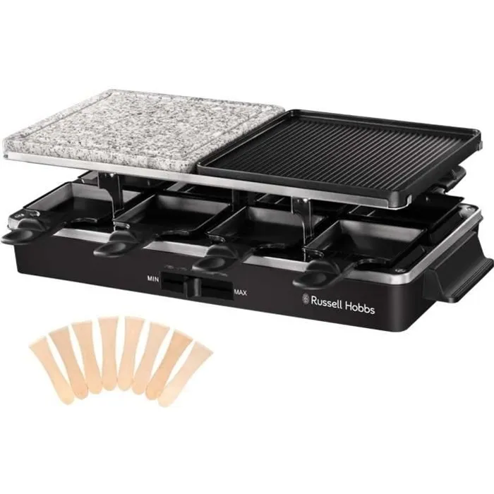 Russell Hobbs Multi Raclette 3-en-1 - Appareil à raclette, pierre de cuisson et grill réversible - 1400W - Jusqu'à 8 personnes - Référence 26280-56 Russell Hobbs Multi Raclette 3-en-1 - Appareil à raclette, pierre de cuisson et grill réversible - 1400W - Jusqu'à 8 personnes - Référence 26280-56