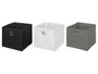 Kipit Boîte Pliante Organisatrice 28,5x31,5x30 cm Tissu/Carton/Métal Blanc Gris Noir (Set de 24)