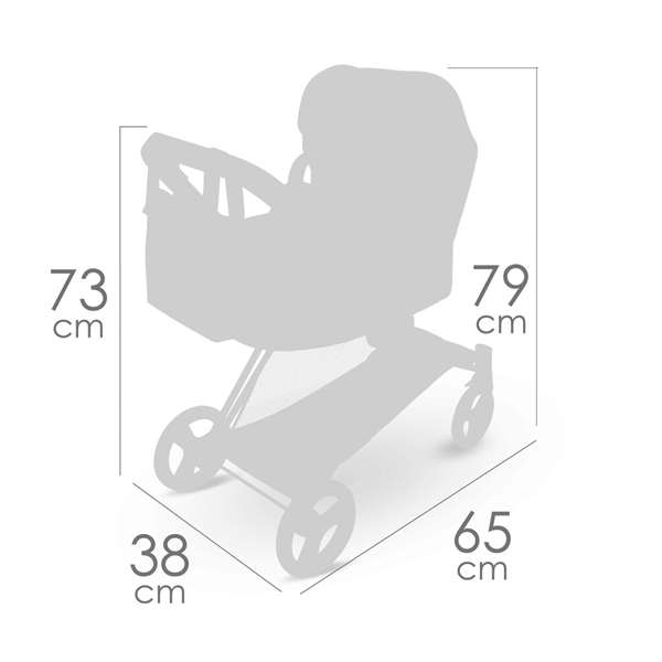 Decuevas Verona - Landau de poupée pliable 3 en 1 pour poupées jusqu'à 50 cm, dimensions 79 x 65 x 38 cm