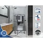 Leifheit Tower Classic Tower 270 Noir - Sèche-linge Tour Pliable 3 Niveaux avec 27 m d'Étendage, Grilles Rabattables et 4 Roulettes Pivotantes - Gain de Place
