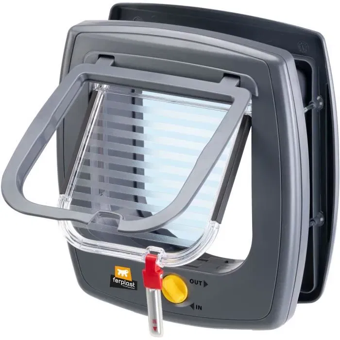 Ferplast - Chatière Swing 5 - Système anti-courant d'air, 4 positions de fermeture, indicateur de passage - Dimensions 22,5 x 16,2 x 25,2 cm - Gris Ferplast - Chatière Swing 5 - Système anti-courant d'air, 4 positions de fermeture, indicateur de passage - Dimensions 22,5 x 16,2 x 25,2 cm - Gris