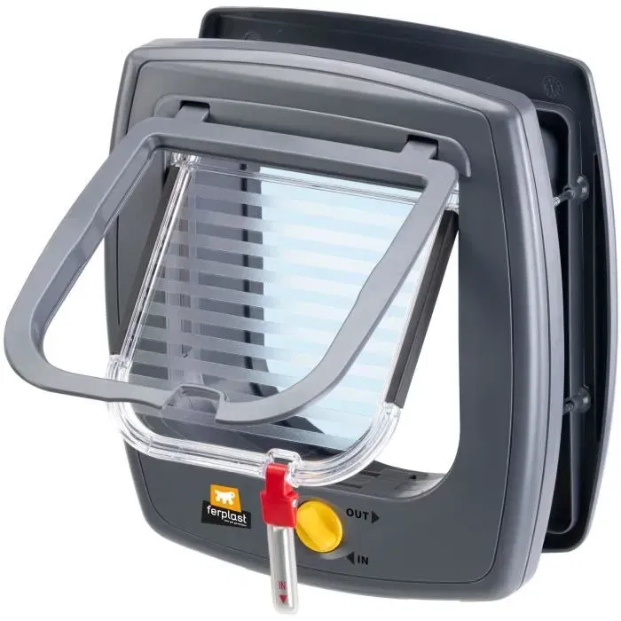 Ferplast - Chatière Swing 5 - Système anti-courant d'air, 4 positions de fermeture, indicateur de passage - Dimensions 22,5 x 16,2 x 25,2 cm - Gris Ferplast - Chatière Swing 5 - Système anti-courant d'air, 4 positions de fermeture, indicateur de passage - Dimensions 22,5 x 16,2 x 25,2 cm - Gris