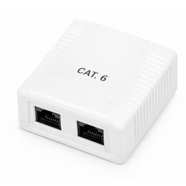 Phasak PHK 1012 Rosette de surface 2 ports RJ45 Cat.6 UTP Blanc