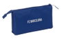 Safta Portatodo Triple F.C. Barcelona Navy Blue - Coffret à tres compartiments 22 x 12 x 3 cm pour fans, enfants 3 ans et plus