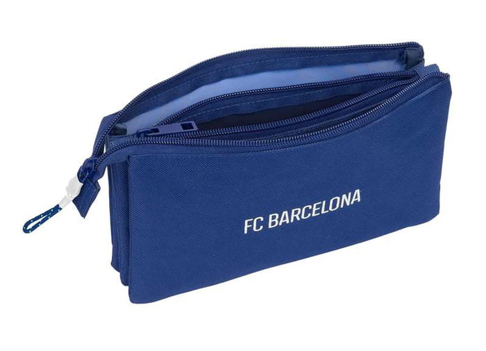 Safta Portatodo Triple F.C. Barcelona Navy Blue - Coffret à tres compartiments 22 x 12 x 3 cm pour fans, enfants 3 ans et plus