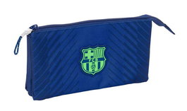 Safta Portatodo Triple F.C. Barcelona Navy Blue - Coffret à tres compartiments 22 x 12 x 3 cm pour fans, enfants 3 ans et plus