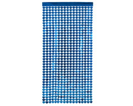 Atosa Rideau Métallisé Décoratif Cœurs Bleus 200x100 cm