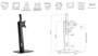 eSTUFF Gearlab Support de bureau ergonomique pour écran unique jusqu'à 27" - Réglable en hauteur, inclinaison, rotation - Compatible VESA 100x100