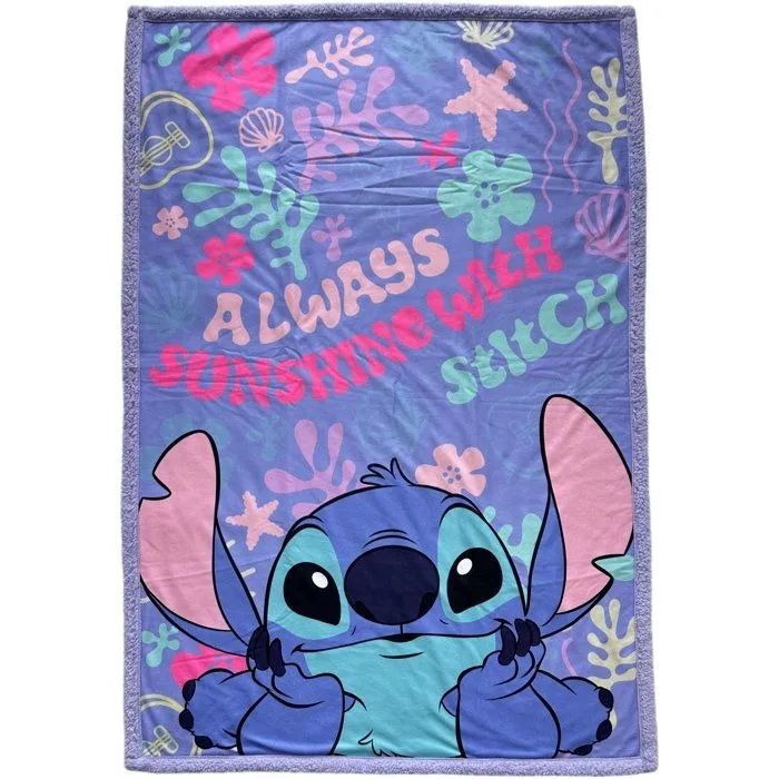 Stitch Plaid Sherpa Disney Stitch Always Sunshine 100 x 150 cm Stitch Plaid Sherpa Disney Stitch Always Sunshine 100 x 150 cm
