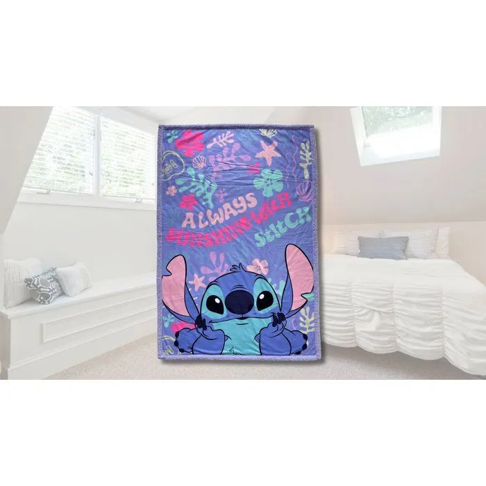 Stitch Plaid Sherpa Disney Stitch Always Sunshine 100 x 150 cm Stitch Plaid Sherpa Disney Stitch Always Sunshine 100 x 150 cm