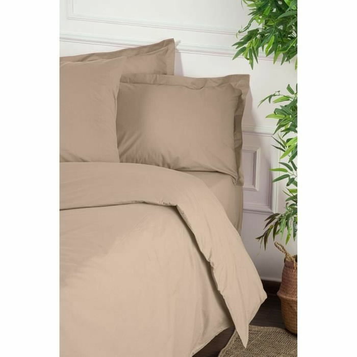 BigBuy Home Parure de couette Beige 1 housse de couette 220 x 240 cm + 2 taies d'oreiller 60 x 60 cm