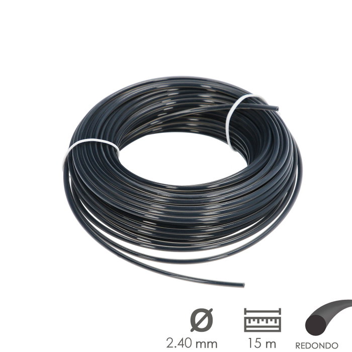WOLFPACK LINEA PROFESIONAL Fil Nylon Professionnel Rond Ø 2,4 mm, Rouleau 15 m