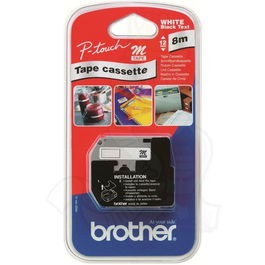 Brother MK221BZ Ruban imprimante, noir sur blanc - Compatible imprimantes Brother