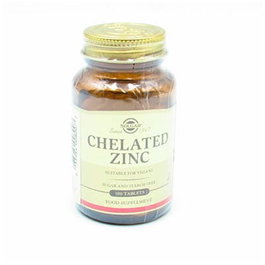 SOLGAR Zinc Quelado 100 comprimés Complément Alimentaire Zinc Bisglycinate Haute Assimilation Vegan